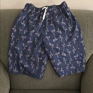City Streets Boys Large 14/16 Navy Flamingo Print Board Shorts
